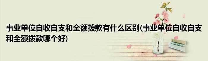 事业单位自收自支和全额拨款有什么区别(事业单位自收自支和全额拨款哪个好)