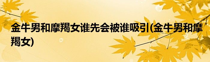 金牛男和摩羯女谁先会被谁吸引(金牛男和摩羯女)