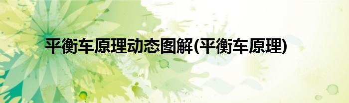 平衡车原理动态图解(平衡车原理)
