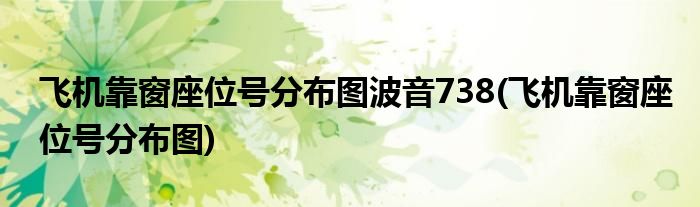飞机靠窗座位号分布图波音738(飞机靠窗座位号分布图)