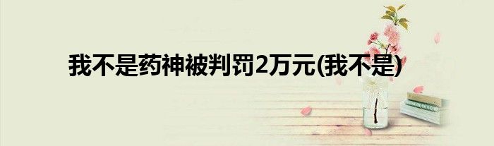 我不是药神被判罚2万元(我不是)