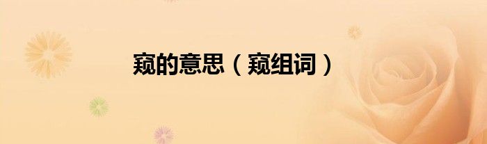 窥的意思（窥组词）