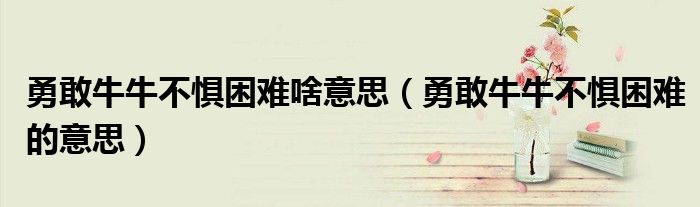 勇敢牛牛不惧困难啥意思（勇敢牛牛不惧困难的意思）