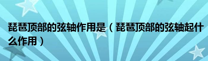 琵琶顶部的弦轴作用是（琵琶顶部的弦轴起什么作用）