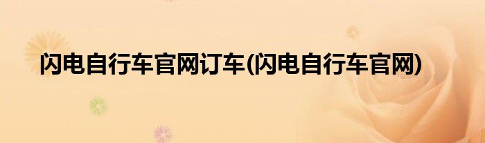 闪电自行车官网订车(闪电自行车官网)