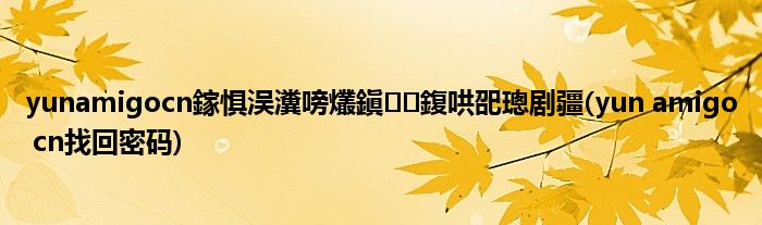 yunamigocn鎵惧洖瀵嗙爜鎭㈠鍑哄巶璁剧疆(yun amigo cn找回密码)