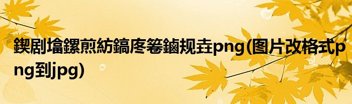鍥剧墖鏍煎紡鎬庝箞鏀规垚png(图片改格式png到jpg)