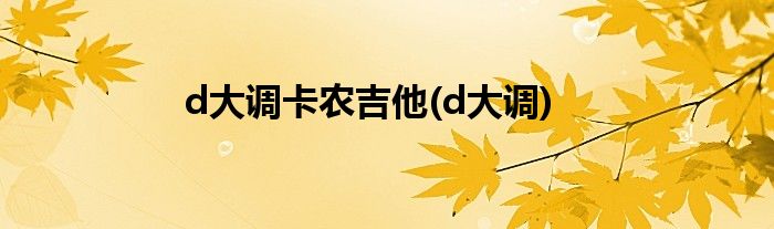 d大调卡农吉他(d大调)