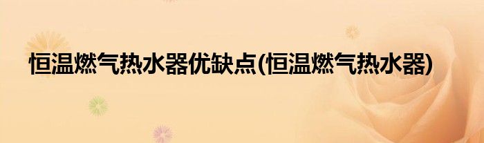 恒温燃气热水器优缺点(恒温燃气热水器)