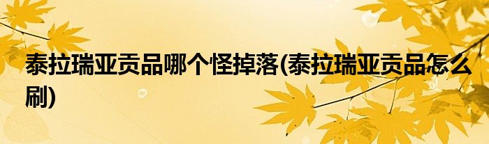 泰拉瑞亚贡品哪个怪掉落(泰拉瑞亚贡品怎么刷)