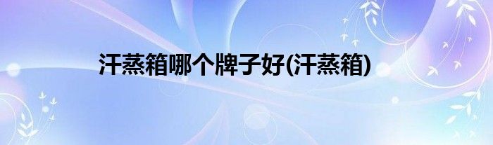 汗蒸箱哪个牌子好(汗蒸箱)