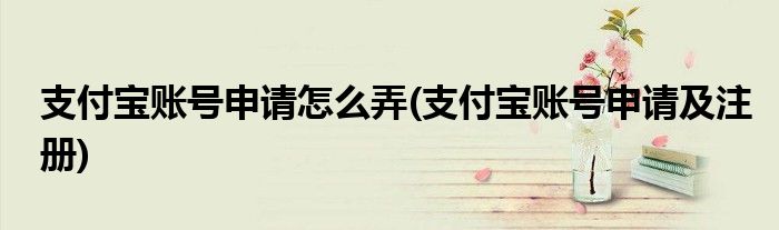 支付宝账号申请怎么弄(支付宝账号申请及注册)