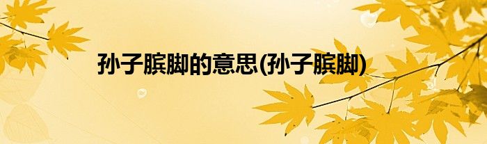 孙子膑脚的意思(孙子膑脚)