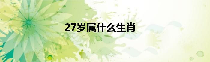 27岁属什么生肖