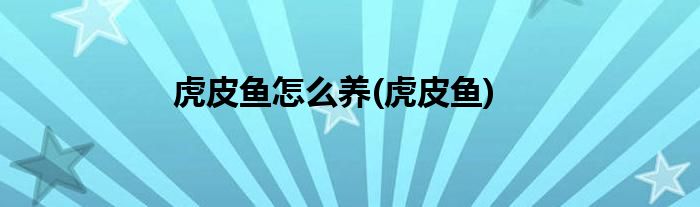 虎皮鱼怎么养(虎皮鱼)