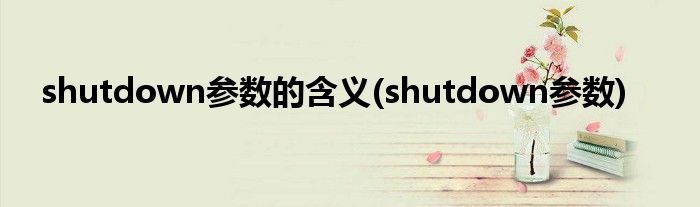 shutdown参数的含义(shutdown参数)