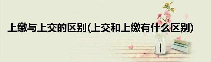 上缴与上交的区别(上交和上缴有什么区别)