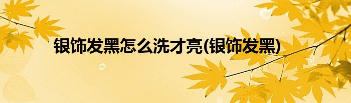 银饰发黑怎么洗才亮(银饰发黑)