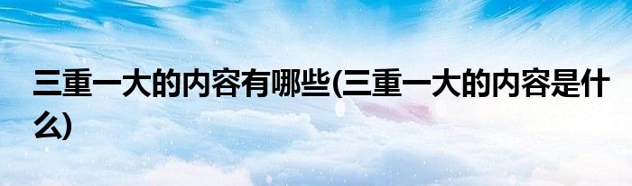 三重一大的内容有哪些(三重一大的内容是什么)