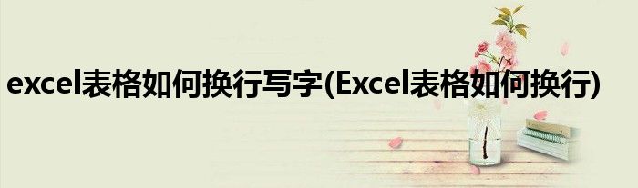 excel表格如何换行写字(Excel表格如何换行)