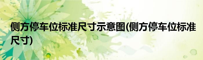 侧方停车位标准尺寸示意图(侧方停车位标准尺寸)