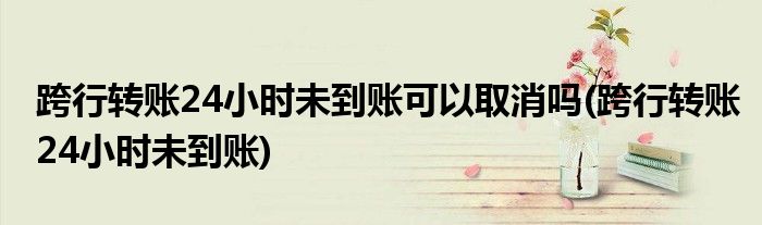 跨行转账24小时未到账可以取消吗(跨行转账24小时未到账)