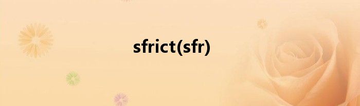 sfrict(sfr)