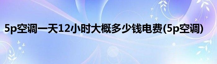 5p空调一天12小时大概多少钱电费(5p空调)