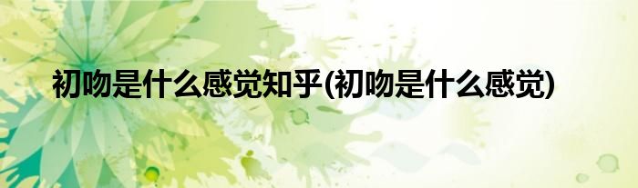 初吻是什么感觉知乎(初吻是什么感觉)