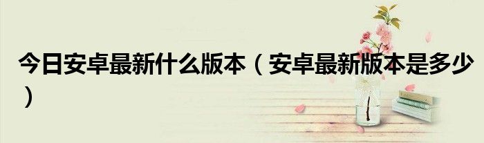 今日安卓最新什么版本（安卓最新版本是多少）