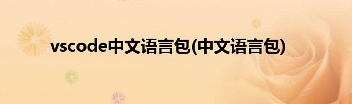 vscode中文语言包(中文语言包)