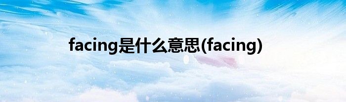 facing是什么意思(facing)