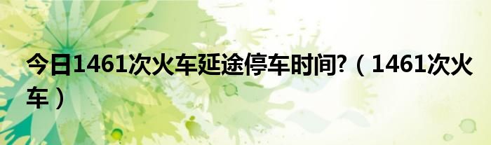 今日1461次火车延途停车时间?（1461次火车）