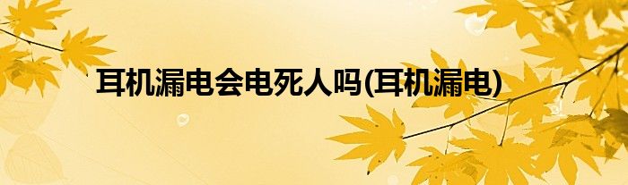 耳机漏电会电死人吗(耳机漏电)