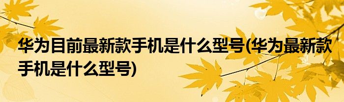 华为目前最新款手机是什么型号(华为最新款手机是什么型号)