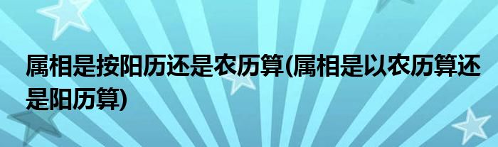 属相是按阳历还是农历算(属相是以农历算还是阳历算)