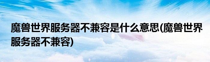 魔兽世界服务器不兼容是什么意思(魔兽世界服务器不兼容)