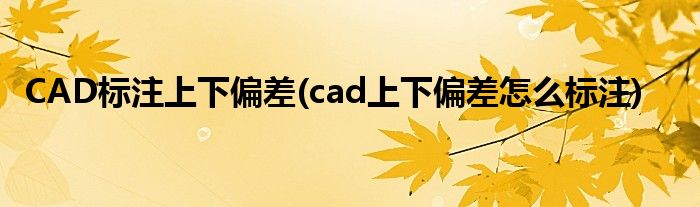 CAD标注上下偏差(cad上下偏差怎么标注)