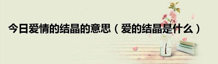 今日爱情的结晶的意思（爱的结晶是什么）