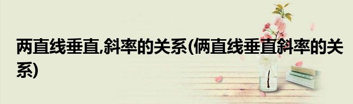 两直线垂直,斜率的关系(俩直线垂直斜率的关系)