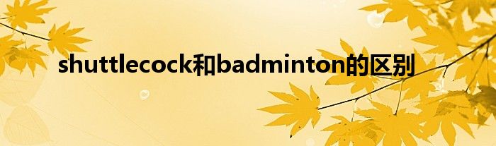 shuttlecock和badminton的区别