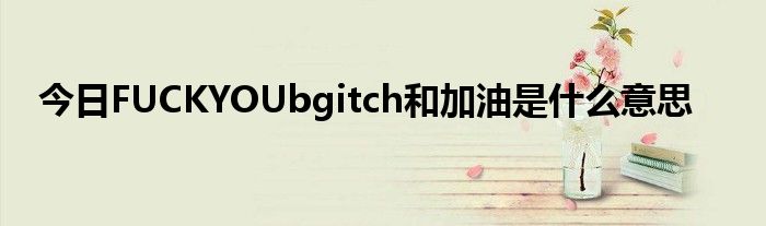 今日FUCKYOUbgitch和加油是什么意思