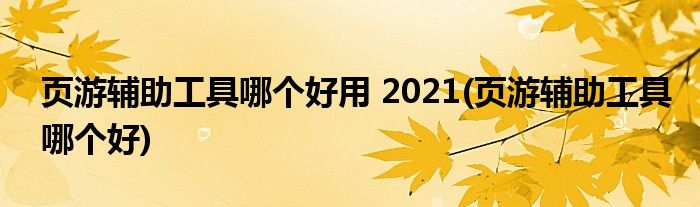 页游辅助工具哪个好用 2021(页游辅助工具哪个好)
