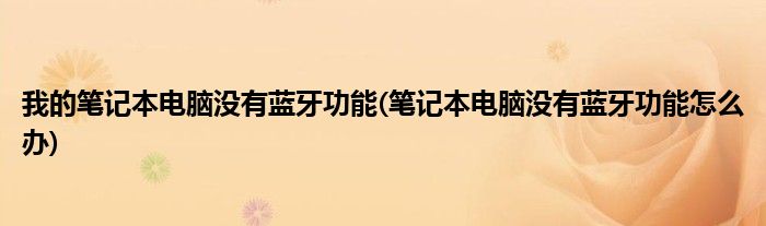 我的笔记本电脑没有蓝牙功能(笔记本电脑没有蓝牙功能怎么办)
