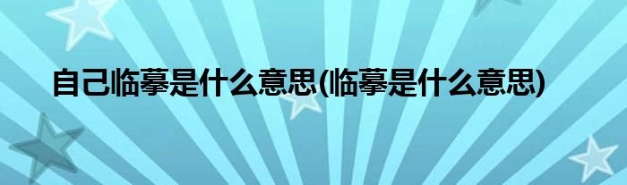 自己临摹是什么意思(临摹是什么意思)