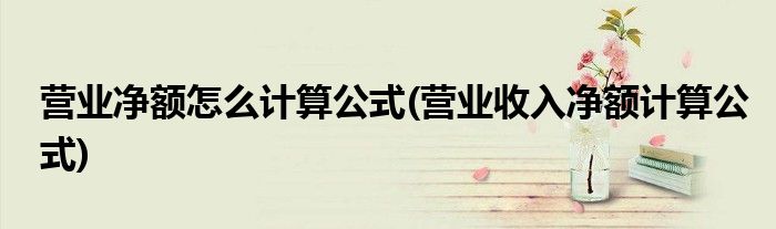 营业净额怎么计算公式(营业收入净额计算公式)