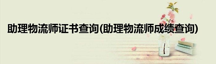 助理物流师证书查询(助理物流师成绩查询)