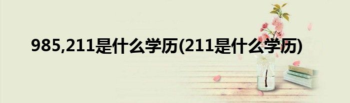 985,211是什么学历(211是什么学历)