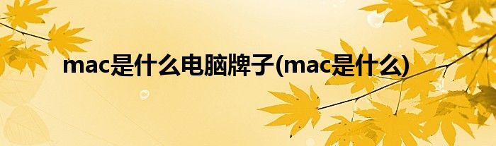 mac是什么电脑牌子(mac是什么)