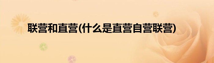 联营和直营(什么是直营自营联营)